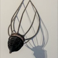 hout metaal pigment 28x28x40 cm